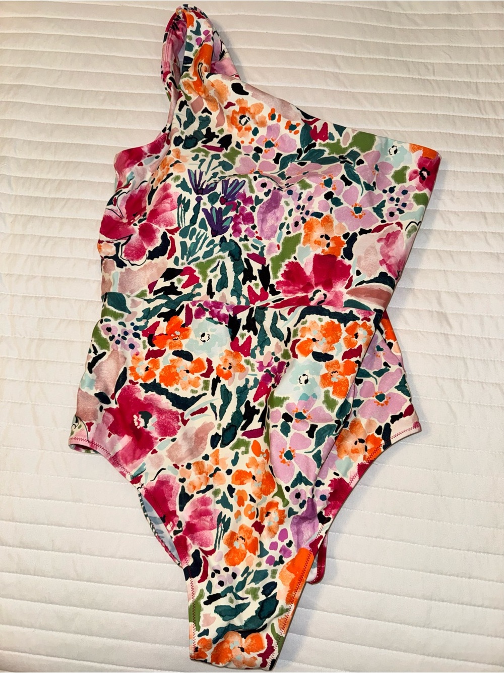 EUC Summersalt Sidestroke Floral One-Shoulder One-Piece Swimsuit - Multicolor